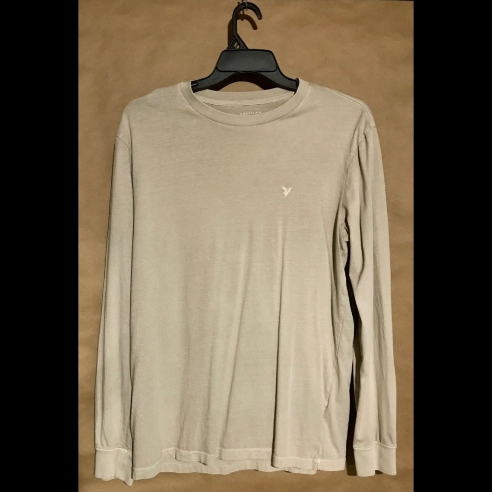 American Eagle Men’s Long Sleeve Shirt, Color: Khaki, Size: Medium Tall